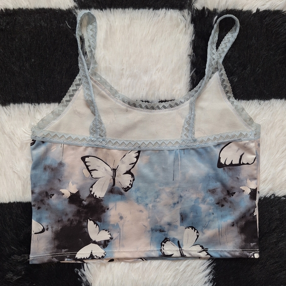 Blue Butterfly Crop cami - Grunge Fairycore Y2K - Picture 2 of 3